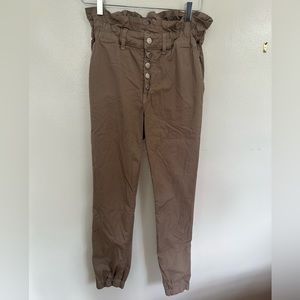 NWOT Veronica Beard Paperbag Waist Olive Pants Size 25